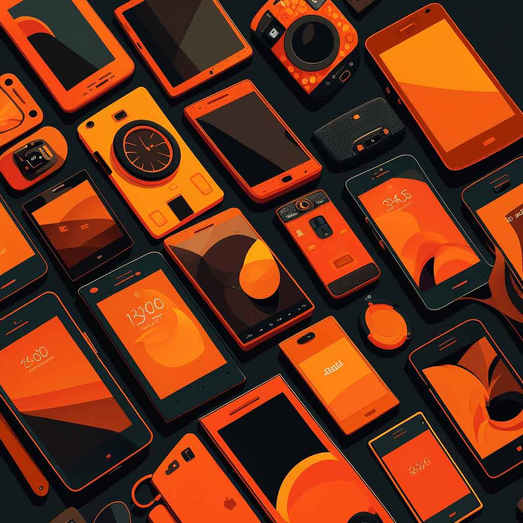 Smartphone with orange bg