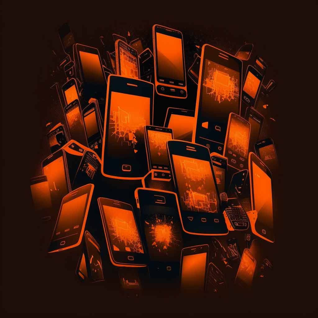 Smartphone with orange bg
