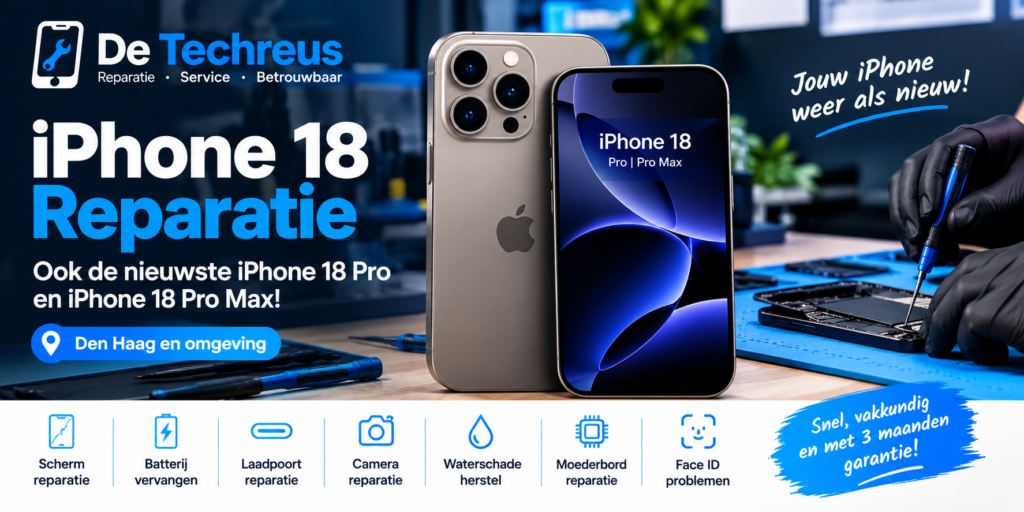 iPhone Reparatie Den Haag: Scherm, Batterij, Laadpoort en iPhone 18 Reparatie bij De Techreus